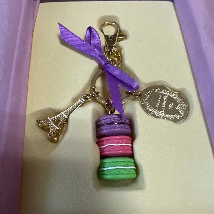 [BUNJANG] Ladurée Purple Macaron Eiffel Tower Charm Keychain / 라뒤레 키링