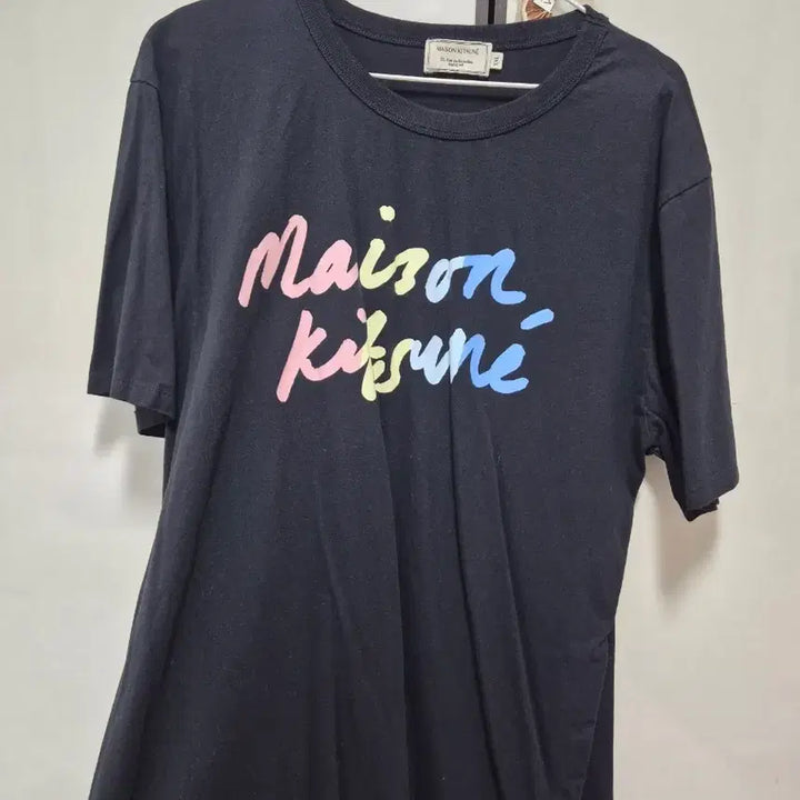 [BUNJANG] Maison Kitsuné Color Logo Black T-Shirt XXL / 메종키츠네 컬러 로고 블랙 반팔티셔츠