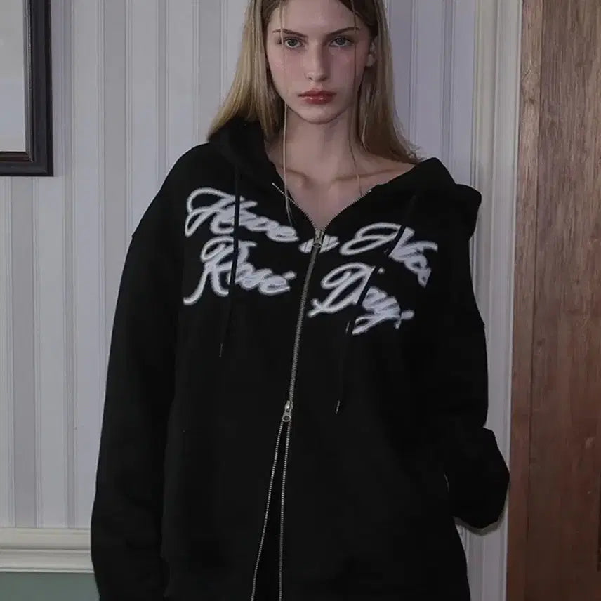 [BUNJANG] Rosefants Spread Hoodie Zip-Up Black / 새상품) 로제프란츠 스프레드 후드집업 블랙