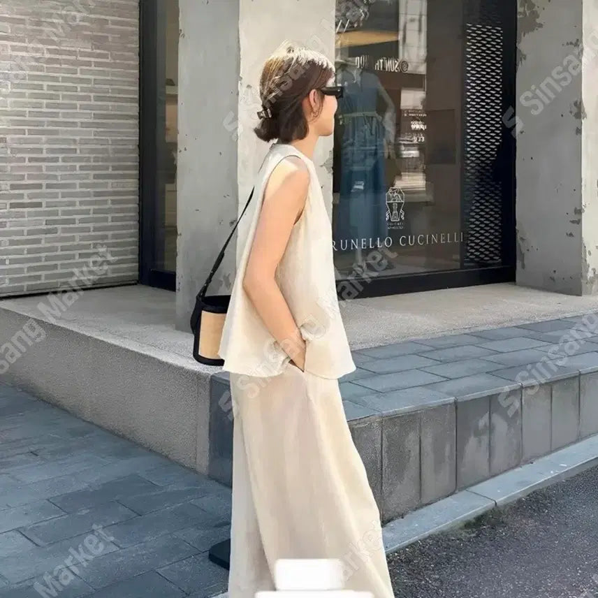 [BUNJANG] Wide Slacks Set (New) / 와이드 슬랙스 세트 (새상품)
