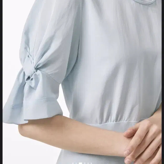 [BUNJANG] Mine by Hansem Sky Blue Goddess Fit Long Dress / 한섬 마인 여신핏 하늘색 롱원피스 새상품