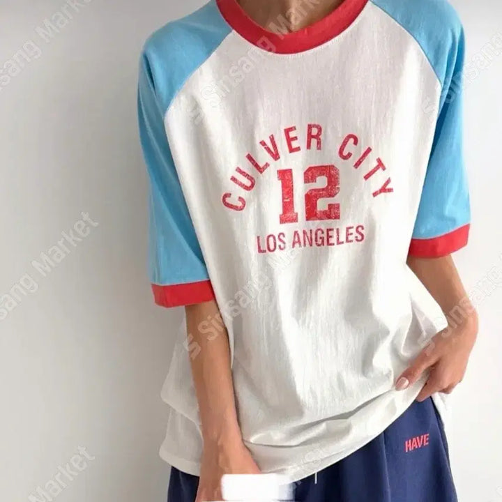 [BUNJANG] Raglan Short Sleeve T-Shirt / 라글란 반팔 티셔츠 (새상품)