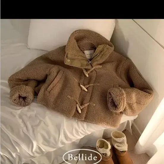 [BUNJANG] Baydeli Fleece Zip-Up Hoodie Jacket / 지그재그 에이블리 베이델리 뽀글이 후드 퍼 집업 떡볶이 코트 자켓