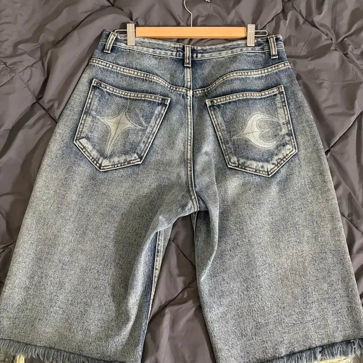 [BUNJANG] THUG CLUB Double Knee Denim Shorts Pants / [2 size] 떠그클럽 더블니 데님 쇼츠 팬츠