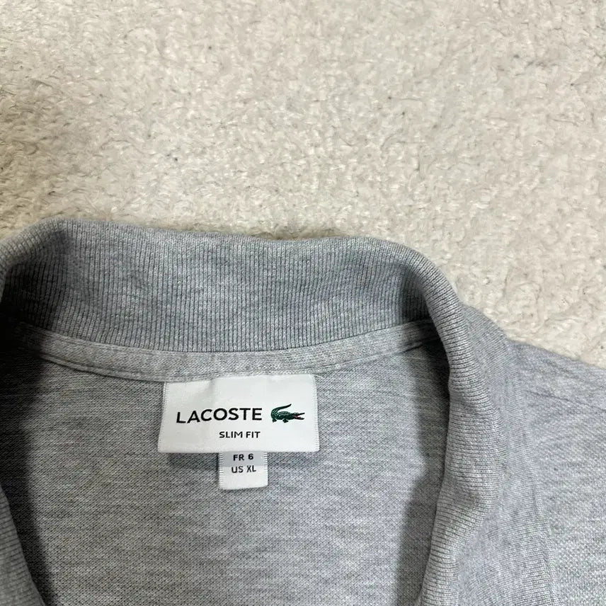 [BUNJANG] Lacoste Half-Sleeve Polo Shirt Grey XL / 라코스테 반팔 카라티 그레이 XL