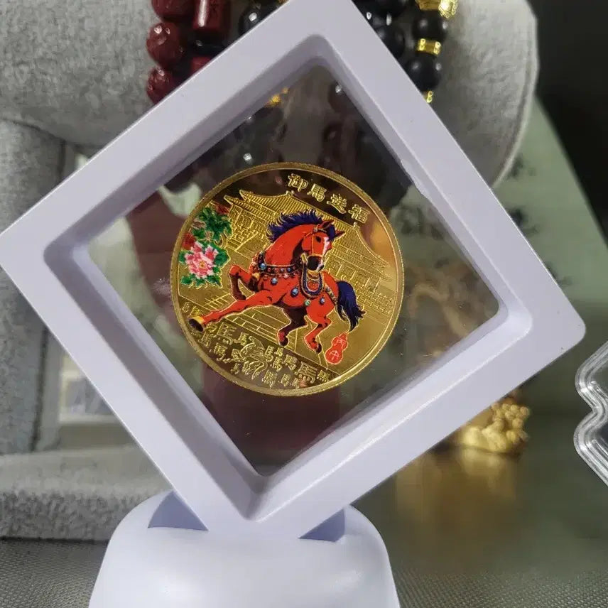 [BUNJANG] Golden Horse Coin Ornament / 황금 말 코인 장식품 복을 부르는 말