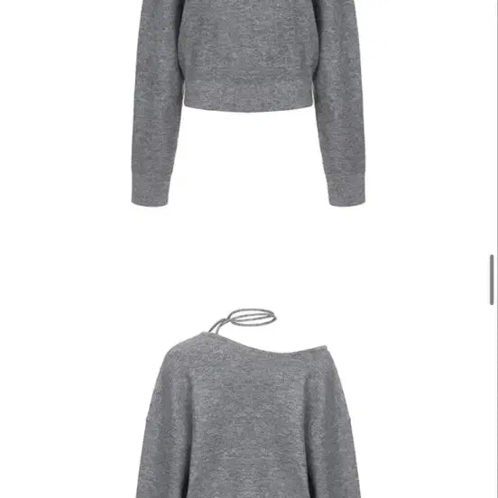 [BUNJANG] Raive One-Shoulder Strap Off-Shoulder Knit - Gray / raive 레이브 원숄더 스트랩 오프숄더 니트 그레이