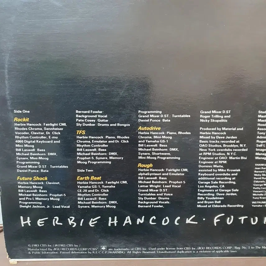 [BUNJANG] Herbie Hancock Future Shock LP 1984 / 허비 행콕 Future Shock LP 1984 지구레코드