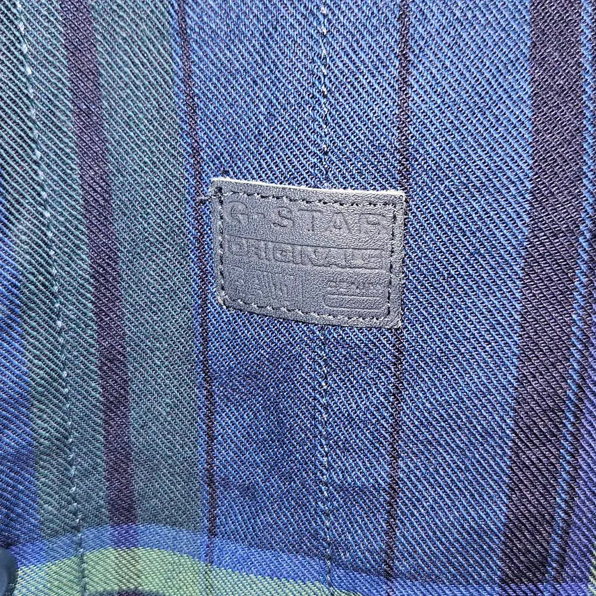 [BUNJANG] G-Star RAW Blue Checkered Shirt XL / 지스타로우 RAW 가죽패치 블루 체크셔츠 XL (거의 새상품)