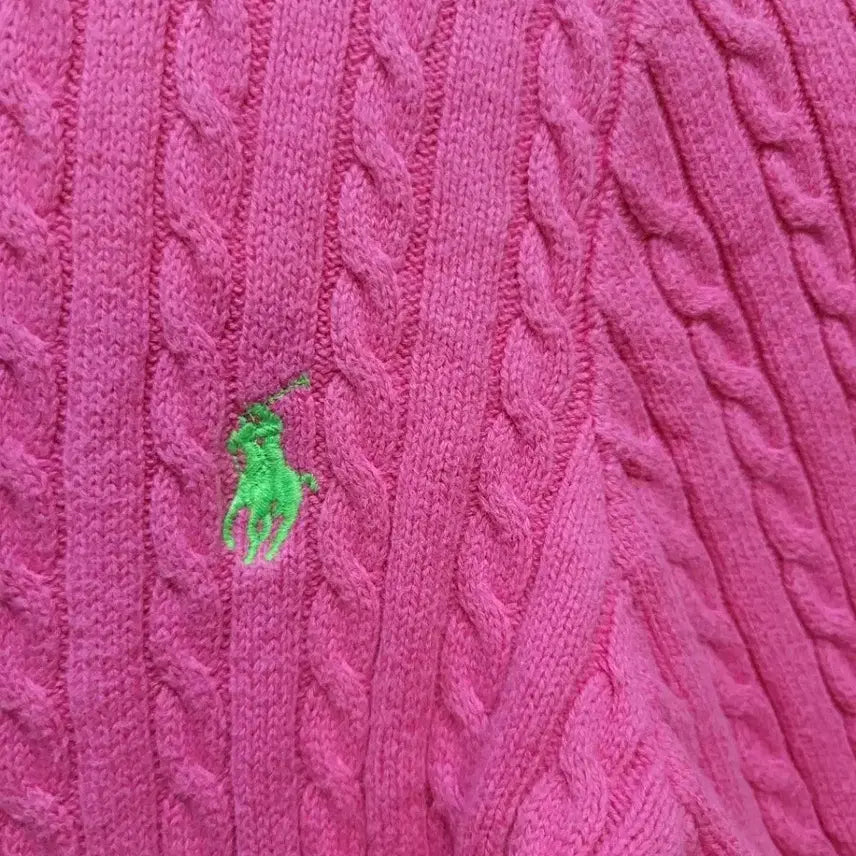 [BUNJANG] Polo Ralph Lauren 100% Cotton Pink Cardigan / 폴로랄프로렌 정품 면100퍼 핑크 가디건
