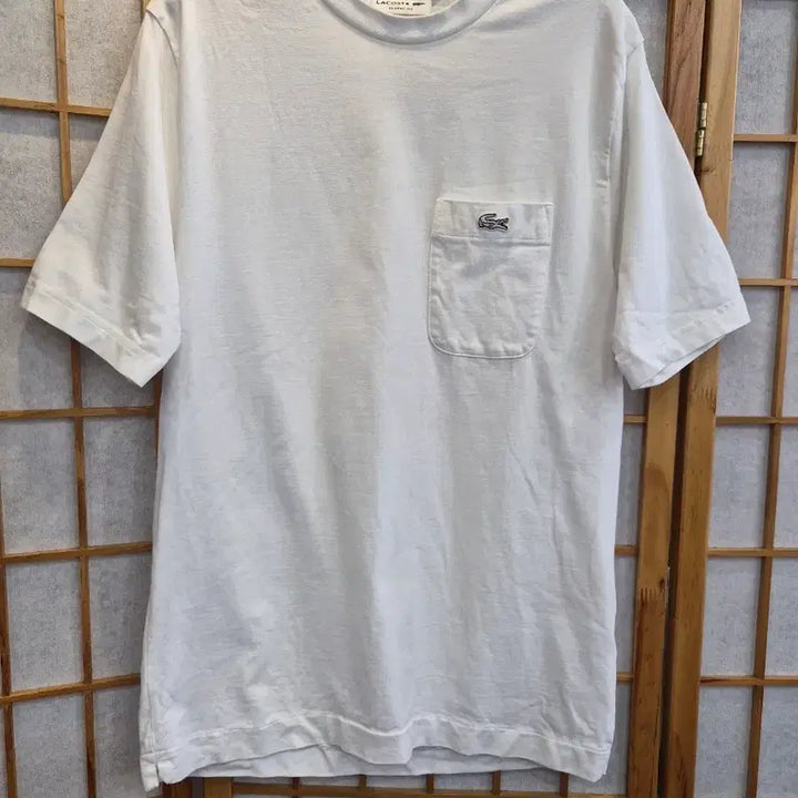 [BUNJANG] Lacoste Pocket Short Sleeve T-Shirt White Size 95 / 라코스테 포켓 반팔 티셔츠 화이트 95