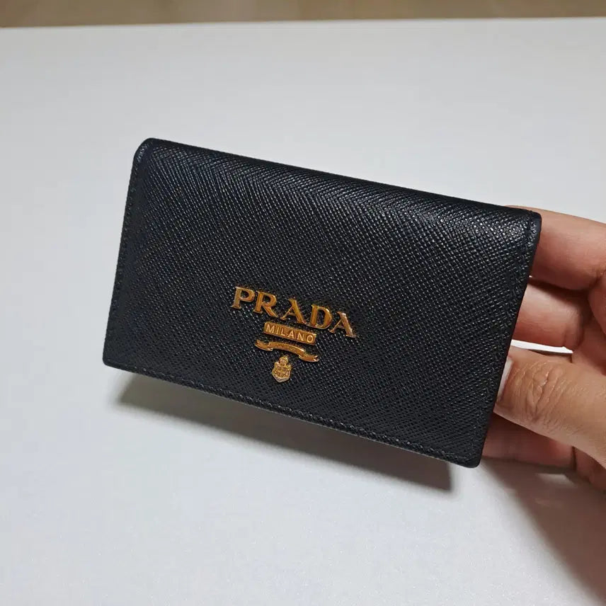 [BUNJANG] Prada Saffiano Metal Logo Card Wallet Black / [100%/정품] 프라다 사피아노 메탈 로고 카드 지갑 블랙