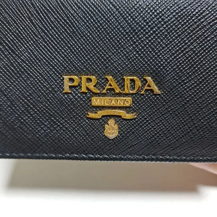 [BUNJANG] Prada Saffiano Metal Logo Card Wallet Black / [100%/정품] 프라다 사피아노 메탈 로고 카드 지갑 블랙