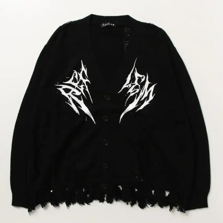 [BUNJANG] Reflem Damaged Knit Cardigan / 교판) Reflem 레플렘 데미지 니트 가디건 지뢰계 중성계