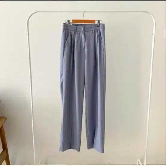 [BUNJANG] Wide Leg Slacks - Summer - Size S - Lilac Sky Blue / 여름용 와이드 슬랙스 s사이즈 라일락 하늘색