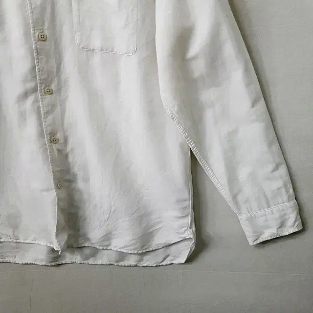 [BUNJANG] Uniqlo Linen Henley Neck Shirt White / 유니클로 린넨 헨리넥 셔츠 화이트