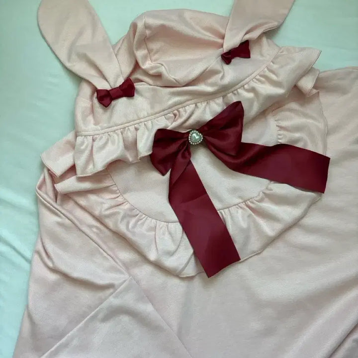 [BUNJANG] Dear My Love Usamimi Pink Hooded Dress / 일브) 디어마이러브 우사미미 핑크 후드 원피스
