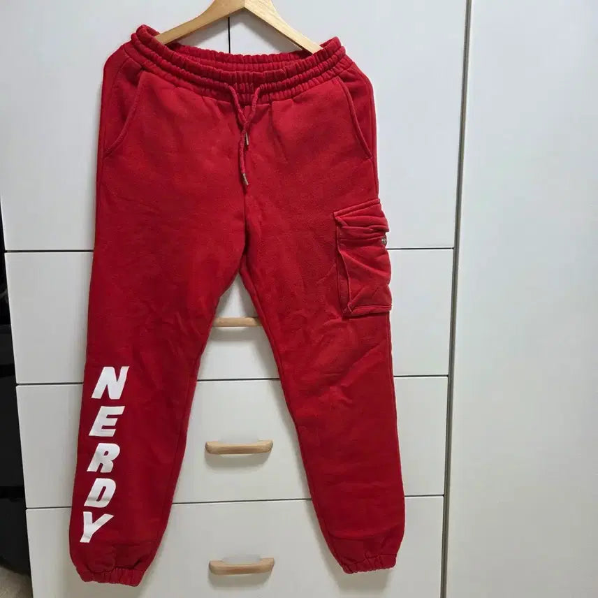 [BUNJANG] NERDY Jogger Training Pants Red Size S / 널디 조거 트레이닝팬츠 레드 S사이즈