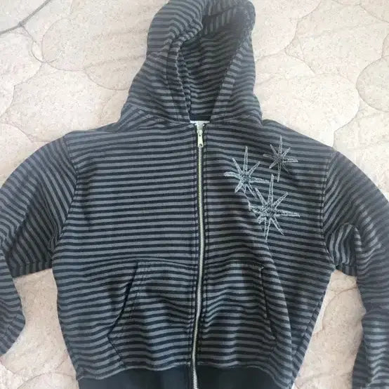 [BUNJANG] UNTITLED SEOUL Striped Zip-Up Hoodie M / 언타이틀 서울 스트라이프 후드집업M