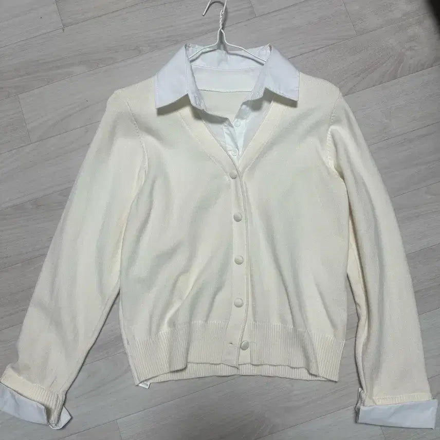 [BUNJANG] Shirt Knit Hybrid Top / 셔츠니트일체형 옷 팔아여