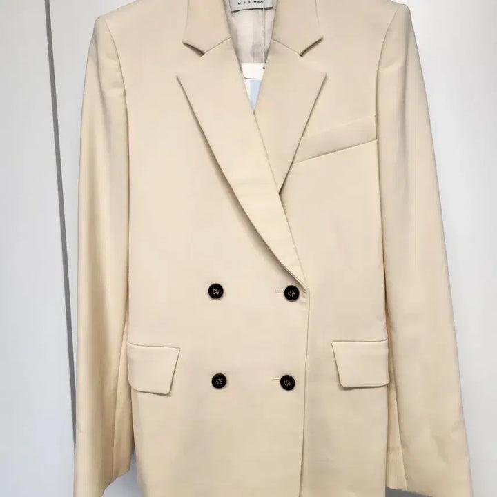 [BUNJANG] MICHAA Double-Breasted Jacket Light Yellow / 미샤 더블 브레스트 자켓 라이트옐로우