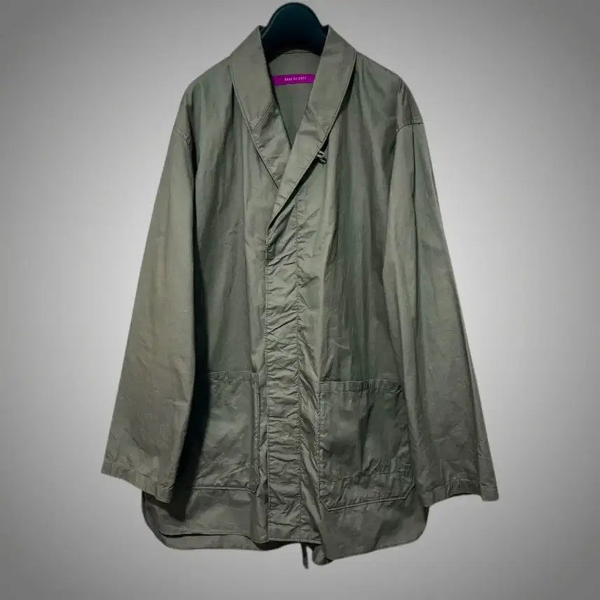 [BUNJANG] Sajudecrew Shawl Collar Shirt Coat Khaki / 사쥬드크레 숄카라 셔츠 코트