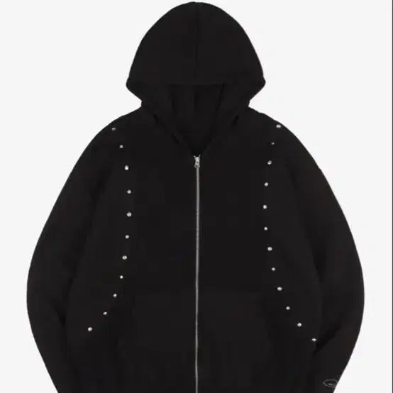 [BUNJANG] Nasty Kick Waffle Stud Hood Zip-up (Black) / 네스티킥 와플 스터드 후드집업 (블랙) K25QA660
