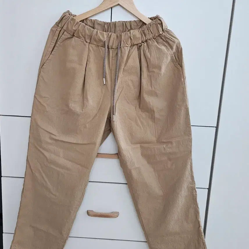 [BUNJANG] Unisex Linen Baggy Pants - Beige / (실착1회) 린넨 배기팬츠 베이지 남여공용