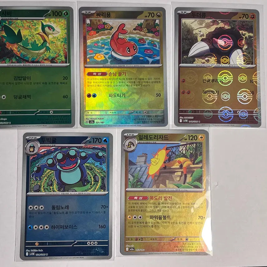 [BUNJANG] Monster Ball Holo Card Bundle Set (Shaby, Ssarirong, Duderu, Dubigul, Ilerorigard) / 몬스터볼 홀로카드 판매 !! (샤비, 싸리용, 두더류, 두빅굴, 일레도)