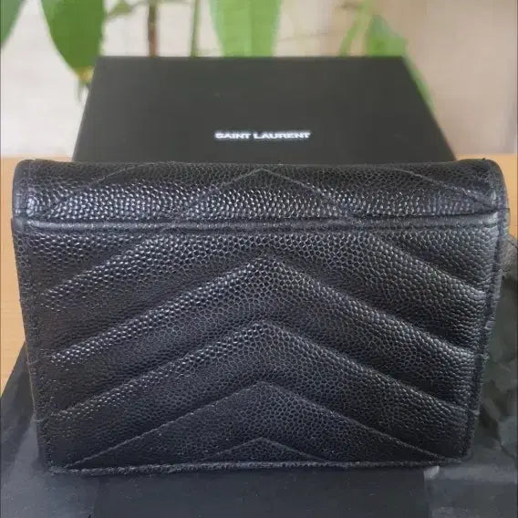 [BUNJANG] Saint Laurent Matelassé Bifold Wallet Black Caviar Leather / 입생로랑 생로랑 반지갑/지갑 블랙 정품S급(감정O)