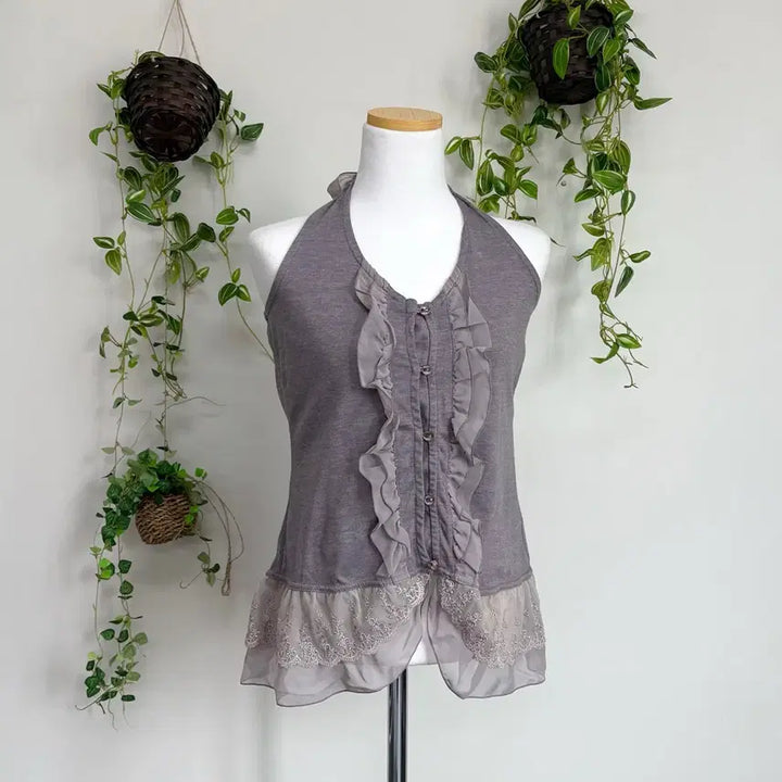 [BUNJANG] Axes Femme Sleeveless Halterneck Top / AXES FEMME 엑시즈팜/ 슬리브리스 홀터넥 홀터넥나시