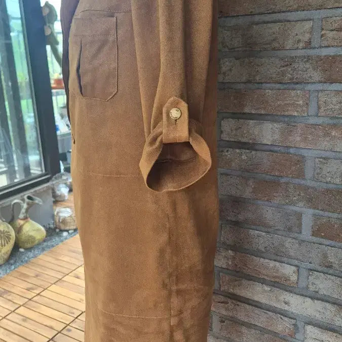 [BUNJANG] AK Anne Klein Suede Roll-Up Dress Size 66 / AK앤클라인 스웨이드 롤업 원피스 66