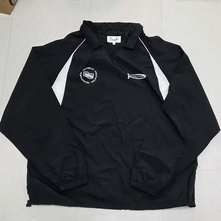 [BUNJANG] Physical Education Department Nylon Rugby Sweatshirt - Black (S) / 새상품 피지컬 에듀케이션 디파트먼트 공용 나일론 럭비 스웨트셔츠_블랙 S