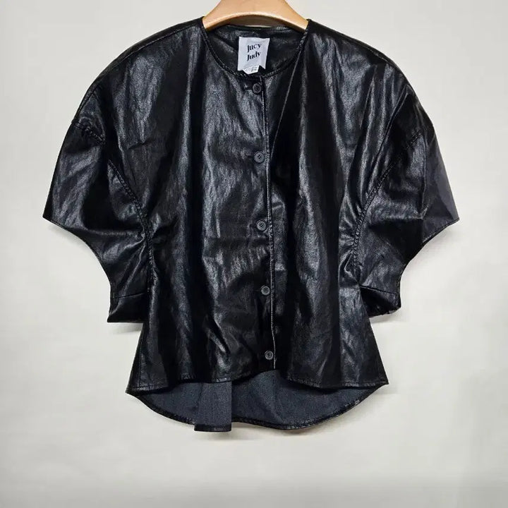 [BUNJANG] Lucy Judy Black Eco Leather Shirt Size 80 / lucy judy 루시주디 블랙 에코가죽 셔츠 80