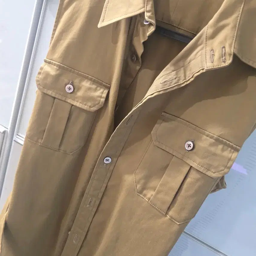 [BUNJANG] Ralph Lauren Khaki Shirt Dress Set with Belt / 랄프로렌 카키색 셔츠 원피스 벨트 세트