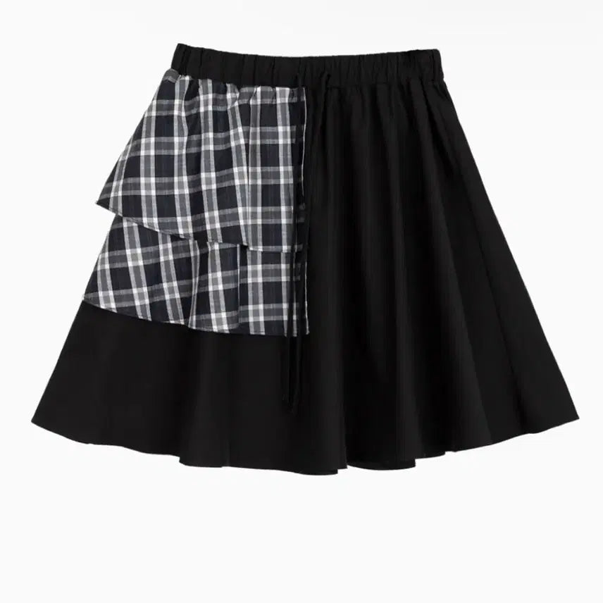 [BUNJANG] OHEHSOHO Ruffle Check Skirt / 오헤시오 캉캉 체크 스커트