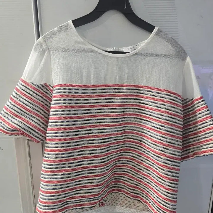 [BUNJANG] Sandro Stripe Short Sleeve Blouse and Shorts Set / 산드로 스트라이프 반팔 블라우스 반바지세트
