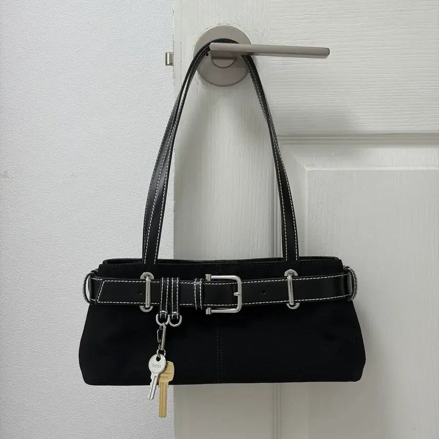 [BUNJANG] Osoi Shoulder Broccle Mini Canvas Black Bag / 오소이 숄더 브로클 미니 캔버스 블랙