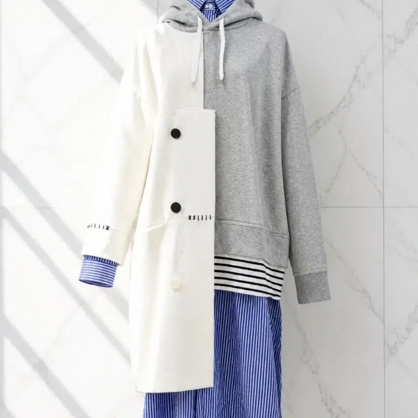 [BUNJANG] ENFÖLD Remake Color-Block Hooded Layered Dress / (정품) 엔폴드 리메이크 배색 후드 레이어드 원피스 40