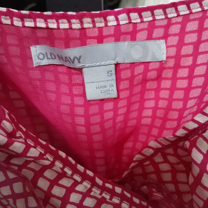 [BUNJANG] Old Navy Pink Check Camisole Midi Dress / 올드네이비 핑크 체크 끈나시 원피스