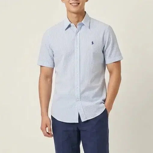 [BUNJANG] USPA Seersucker Short Sleeve Shirt / [100]USPA 시어서커 반팔 셔츠