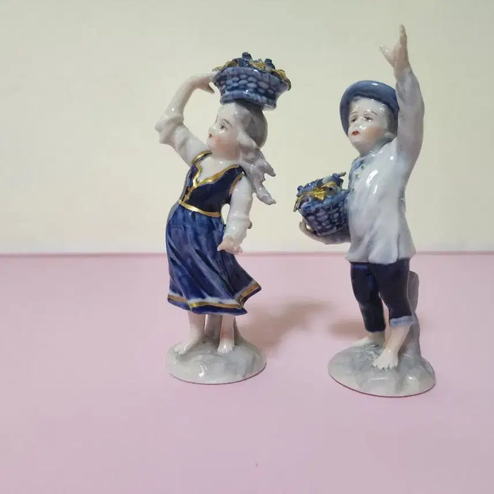 [BUNJANG] Dresden Volkstedt "Flower Sellers" Couple Figurine / 드레스덴 폭스테드 꽃파는커플