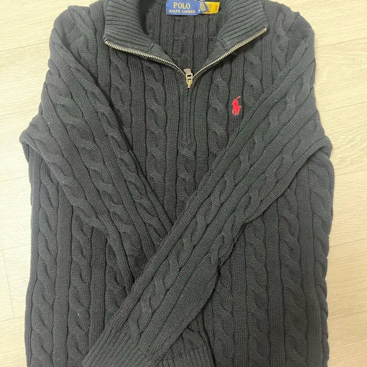 [BUNJANG] Polo Black Half-Zip Knit Sweater Size S / 폴로 반집업 니트 팔아요(검정색)