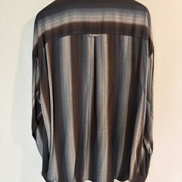 [BUNJANG] Polytaroo Loose Stripe Shirt Brown Navy / [4] 폴리테루 루즈드 스트라이프 셔츠 브라운 네이비