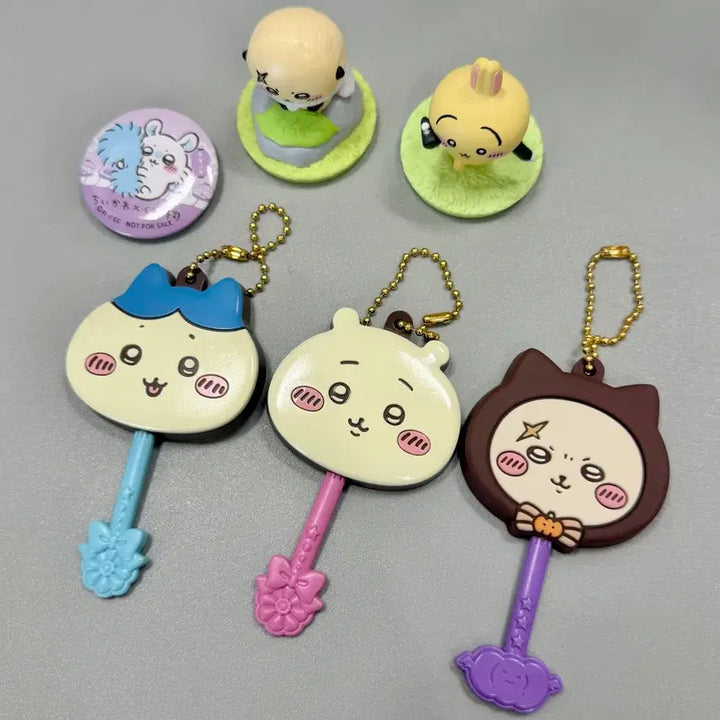 [BUNJANG] Nijiyon Animation Character Keychain, Gacha Can Badge Set / 일본 먼작귀 키링 가챠 캔벳지 하치와레 우사기 모몽가 랏코