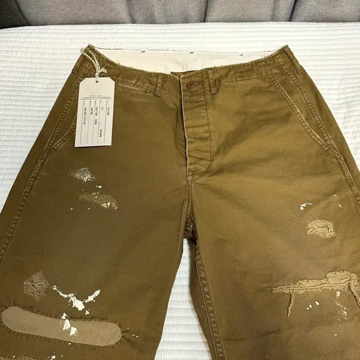 [BUNJANG] Fullcount US Army 41 Chino Pants Damage Version Brown 32 / 풀카운트 us army 41 치노 팬츠 데미지 버전 32사이즈 브라운