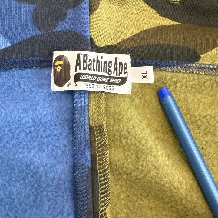 [BUNJANG] BAPE Shark Hoodie Split Navy Green XL / 베이프 샤크후드 스플릿 xl