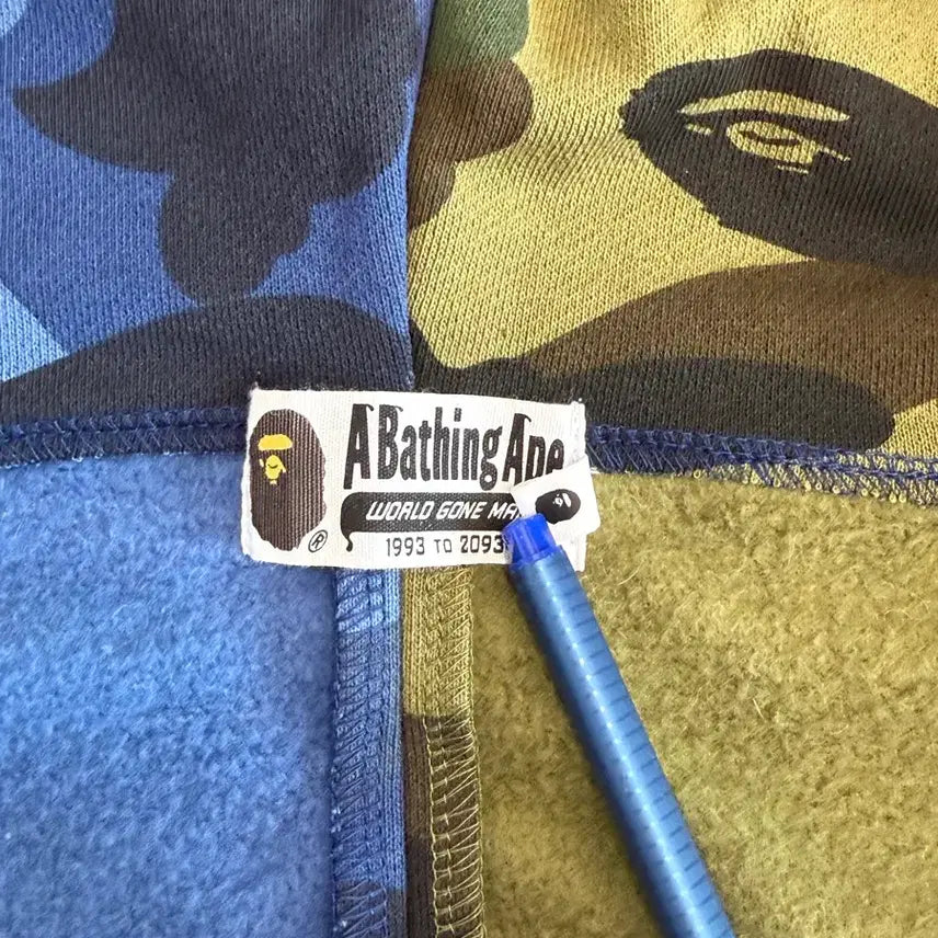 [BUNJANG] BAPE Shark Hoodie Split Navy Green XL / 베이프 샤크후드 스플릿 xl