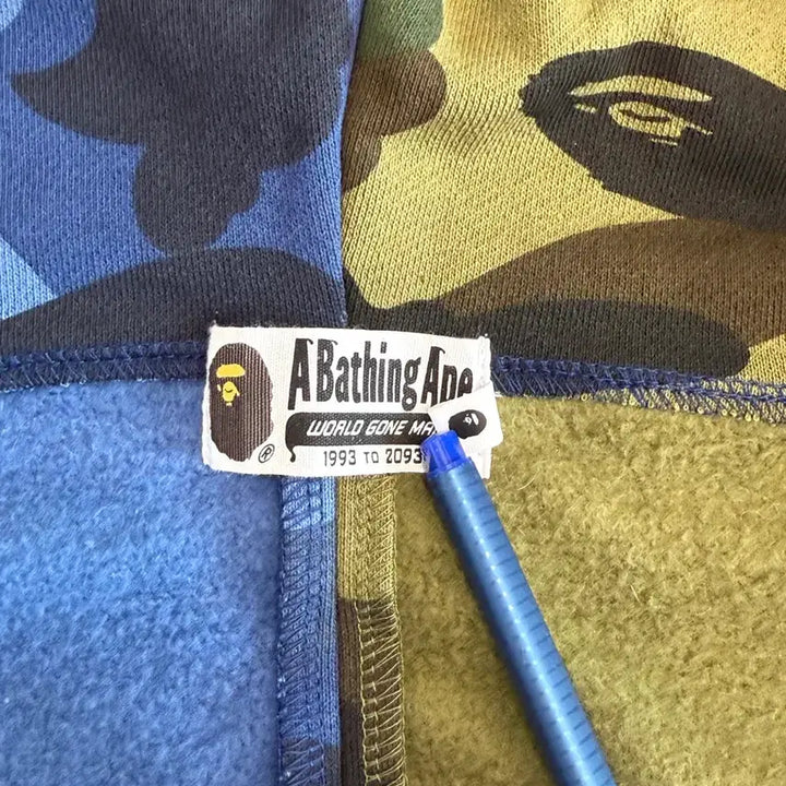 [BUNJANG] BAPE Shark Hoodie Split Navy Green XL / 베이프 샤크후드 스플릿 xl