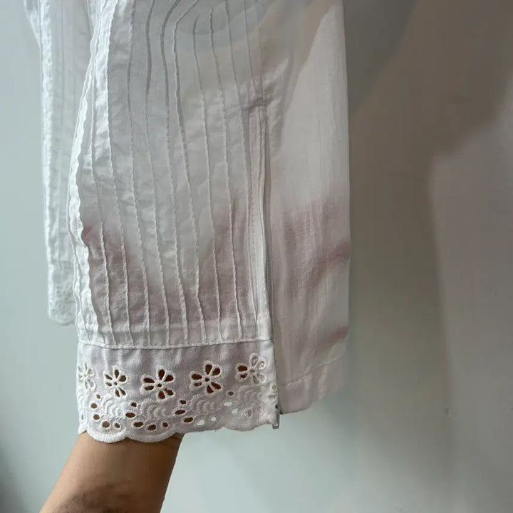 [BUNJANG] Cotton Puff Ribbon Blouse / 코튼 퍼프 리본 블라우스
